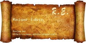 Reiser Edvin névjegykártya